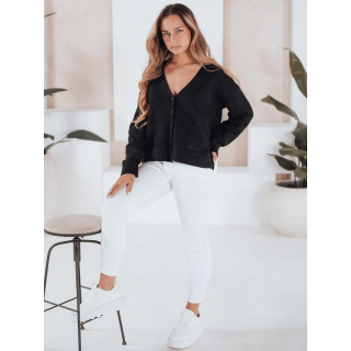 Ženski črni pulover z gumbi MY2508