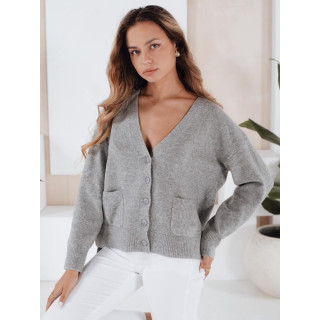 Ženski siv pulover z gumbi MY2509