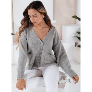 Ženski siv pulover z gumbi MY2509