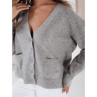 Ženski siv pulover z gumbi MY2509