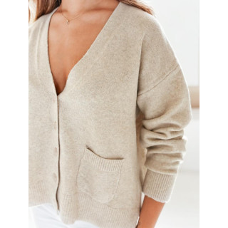 Ženski pulover z gumbi v bež barvi MY2511
