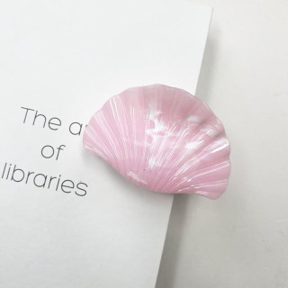 Marmorno roza sponka za lase - školjka