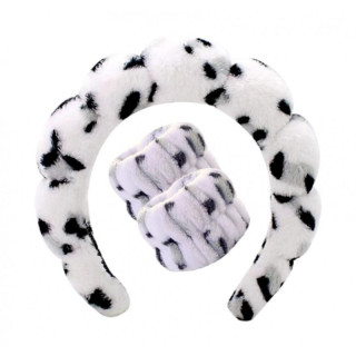 Bel komplet kozmetičnega naglavnega traku in zapestnic z vzorcem