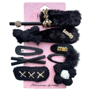 Komplet 10 črnih okrasnih sponk za papir