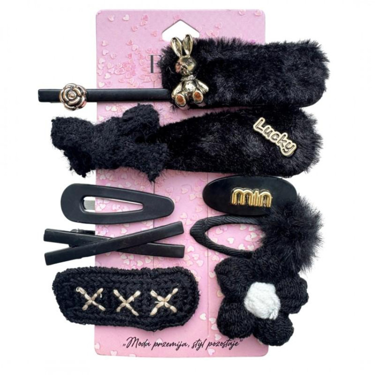 Komplet 10 črnih okrasnih sponk za papir