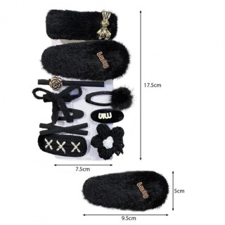 Komplet 10 črnih okrasnih sponk za papir