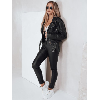 Črne ozke voskane kavbojke UY2750