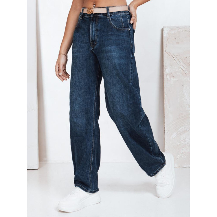 Modre ženske široke kavbojke UY2784