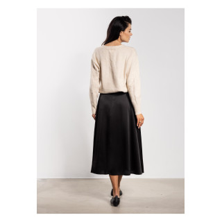 Žensko črno satenasto krilo