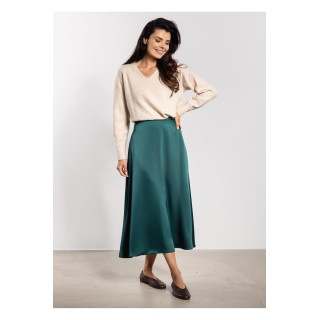 Zeleno satenasto midi krilo