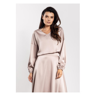 Ženska bež satenasta bluza