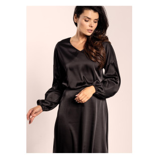 Ženska črna satenasta bluza