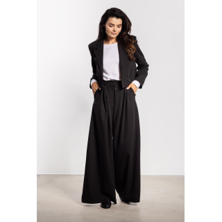 Ženske široke hlače v črni barvi