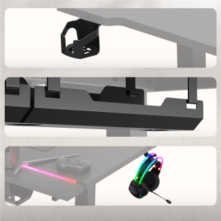 Črna električna miza Huzaro Hero 8.7 RGB LED