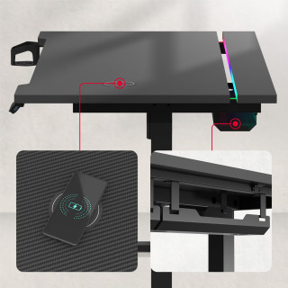 Črna električna miza Huzaro Hero 8.7 RGB LED