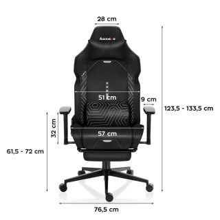 Črn igralni stol Huzaro FORCE 8.1 BLACK