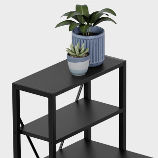 Črna kotna pisalna miza s policami Mark Adler LEADER 5.9 BLACK