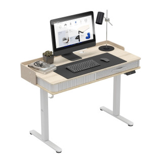 Bela električno nastavljiva pisalna miza Mark Adler LEADER 8.0 WHITE