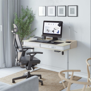 Bela električno nastavljiva pisalna miza Mark Adler LEADER 8.0 WHITE