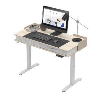 Bela električno nastavljiva pisalna miza Mark Adler LEADER 8.0 WHITE