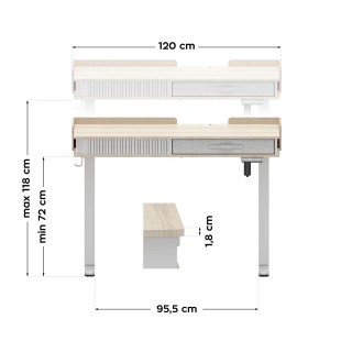 Bela električno nastavljiva pisalna miza Mark Adler LEADER 8.0 WHITE
