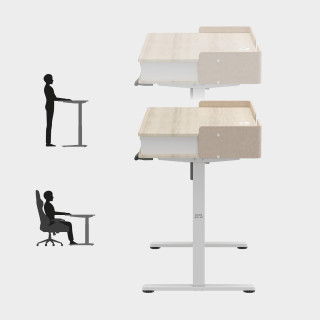 Bela električno nastavljiva pisalna miza Mark Adler LEADER 8.0 WHITE