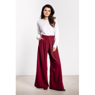 Ženske široke bordo hlače