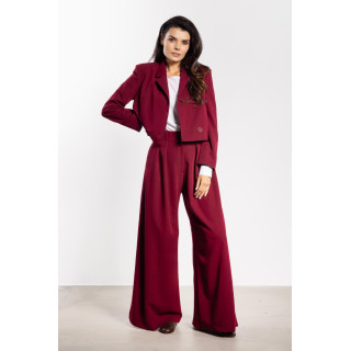 Ženske široke bordo hlače