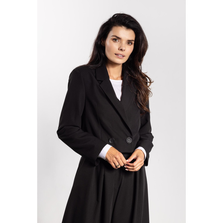 Ženska jakna v črni barvi, ohlapna