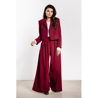 Ženska bordo jakna z dvojnim zapenjanjem