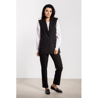 Eleganten ženski črn brezrokavnik na gumbe