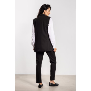 Eleganten ženski črn brezrokavnik na gumbe