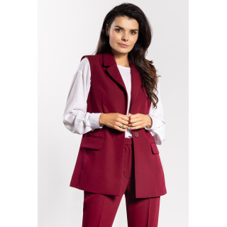 Bordo elegantni ženski telovnik na gumbe