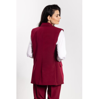 Bordo elegantni ženski telovnik na gumbe