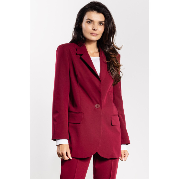 Bordo ohlapna ženska jakna