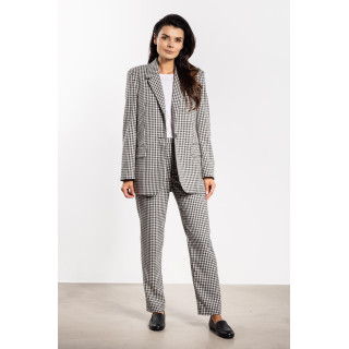 Črno-bela karirasta ženska jakna