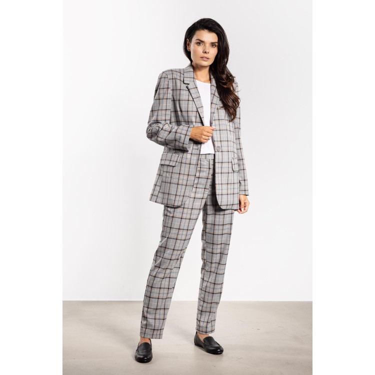 Ženska siva karo jakna