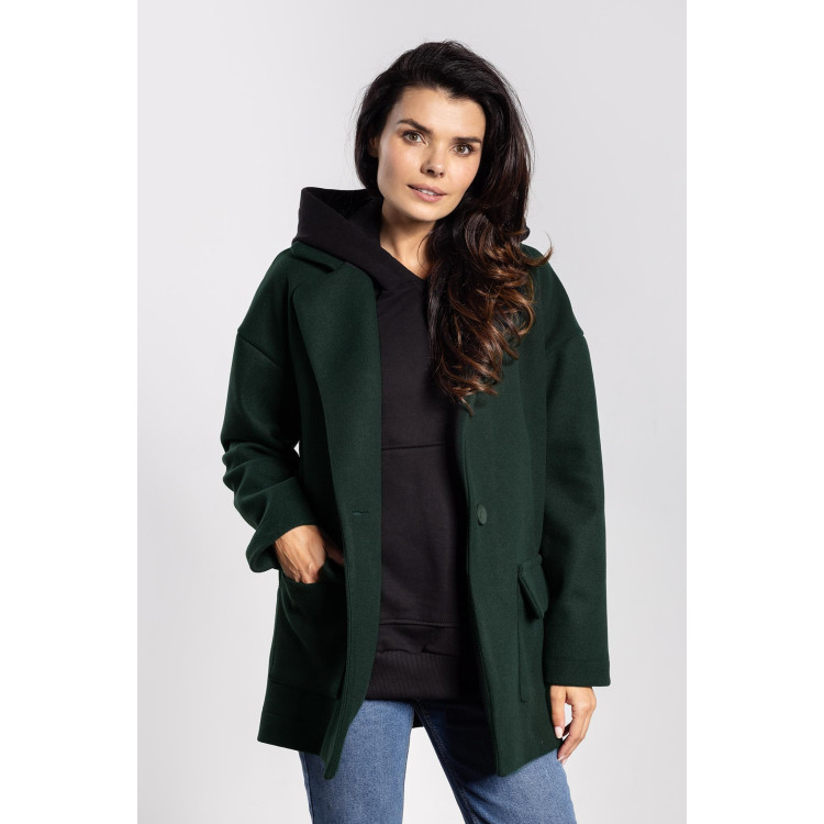 Ženski zeleni prevelik plašč