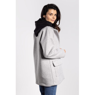 Ženski sivi prevelik plašč