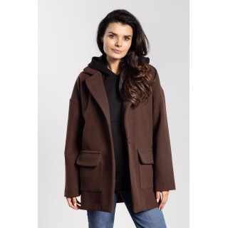 Ženski rjav prevelik plašč
