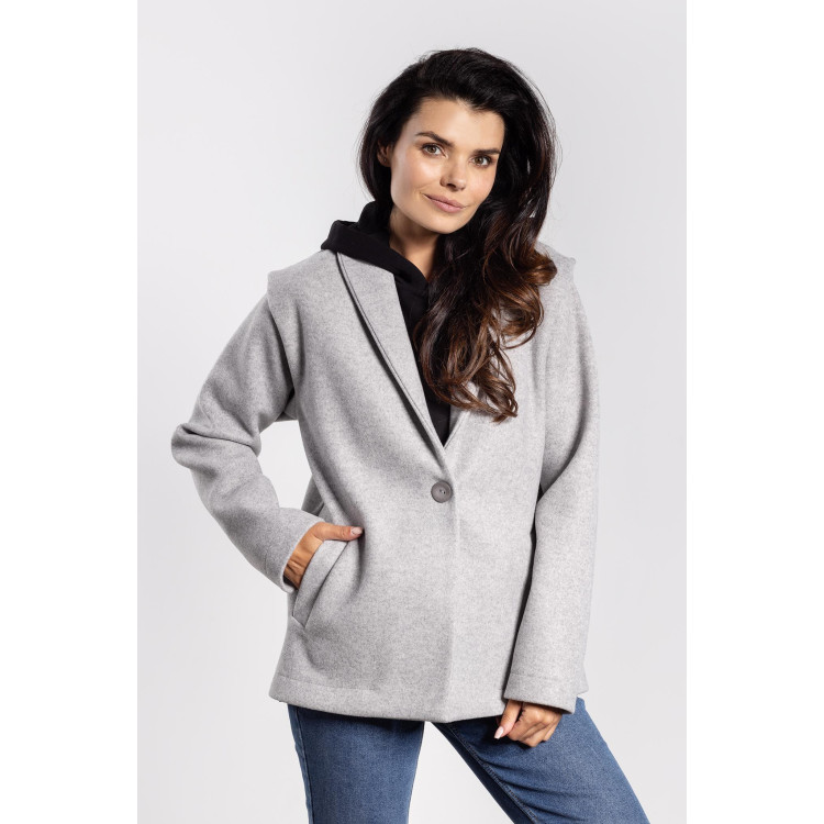 Ženska flis jakna v sivi barvi