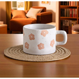 Keramična skodelica s cvetličnim vzorcem - 250 ml