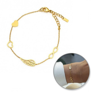 Pozlačena ženska zapestnica iz kirurškega jekla