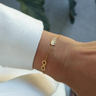 Pozlačena ženska zapestnica iz kirurškega jekla