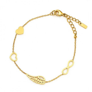 Pozlačena ženska zapestnica iz kirurškega jekla