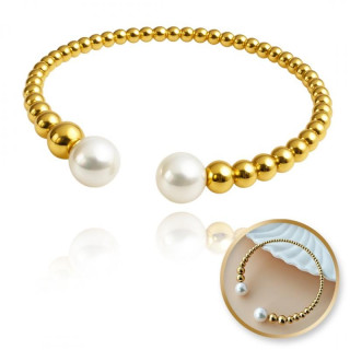 Zapestnica iz kirurškega jekla z bisernim obročem