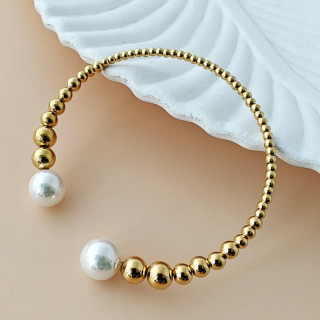 Zapestnica iz kirurškega jekla z bisernim obročem