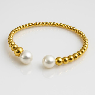 Zapestnica iz kirurškega jekla z bisernim obročem