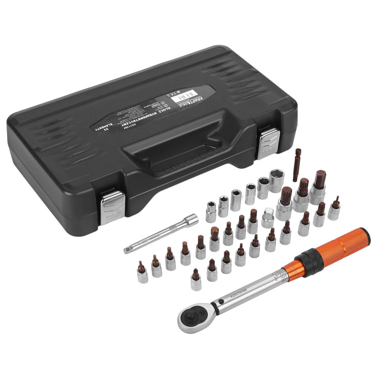 Momentni ključ 1/4" 5–25 Nm, komplet 32 kosov KD11394