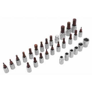 Momentni ključ 1/4" 5–25 Nm, komplet 32 kosov KD11394